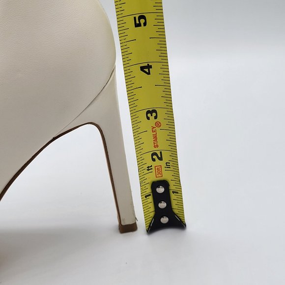 Nine West TIRZAH White Leather Pointed Toe Dress Boots SZ 8.5 - Picture 10 of 13